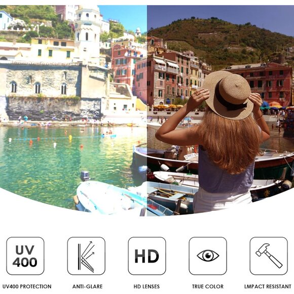 Women's Oval Cat Eye Black Brown Lightweight Trendy Sunnies Shades - Picture 6 of 6